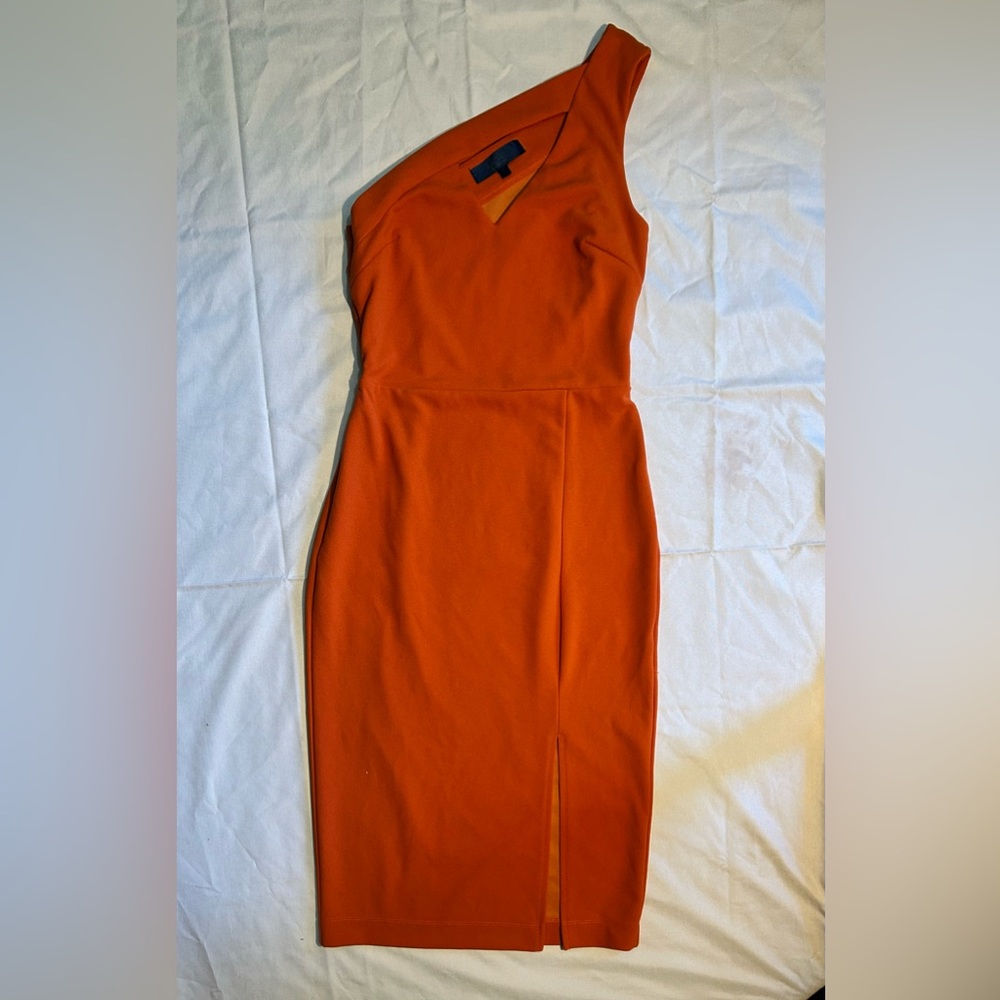 Rachel Vibrant Orange One Shoulder Dress